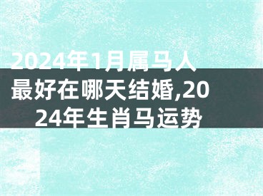 2024年1月属马人最好在哪天结婚,2024年生肖马运势