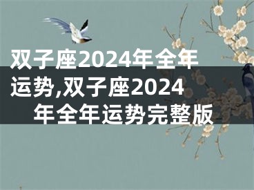 双子座2024年全年运势,双子座2024年全年运势完整版