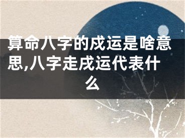 算命八字的戍运是啥意思,八字走戌运代表什么