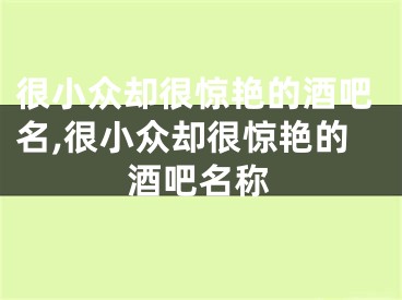 很小众却很惊艳的酒吧名,很小众却很惊艳的酒吧名称