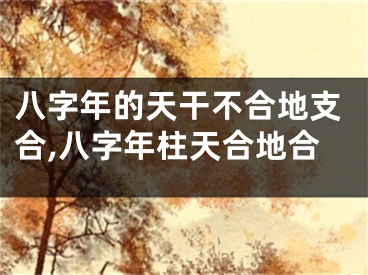 八字年的天干不合地支合,八字年柱天合地合