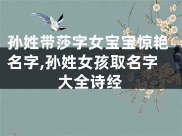 孙姓带莎字女宝宝惊艳名字,孙姓女孩取名字大全诗经