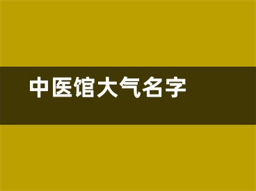  中医馆大气名字 