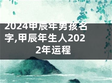 2024甲辰年男孩名字,甲辰年生人2022年运程