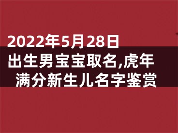 2022年5月28日出生男宝宝取名,虎年满分新生儿名字鉴赏