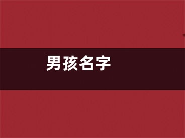  男孩名字 