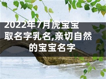 2022年7月虎宝宝取名字乳名,亲切自然的宝宝名字