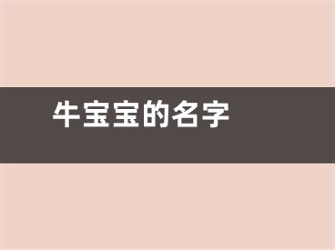  牛宝宝的名字 