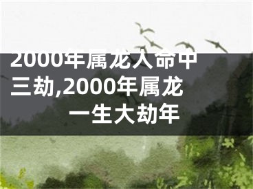 2000年属龙人命中三劫,2000年属龙一生大劫年