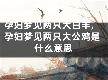 孕妇梦见两只大白羊,孕妇梦见两只大公鸡是什么意思