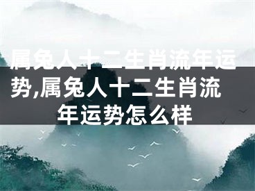 属兔人十二生肖流年运势,属兔人十二生肖流年运势怎么样