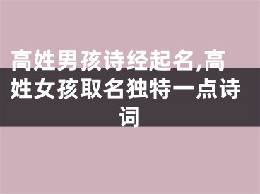 高姓男孩诗经起名,高姓女孩取名独特一点诗词