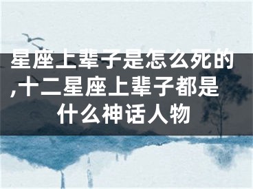 星座上辈子是怎么死的,十二星座上辈子都是什么神话人物