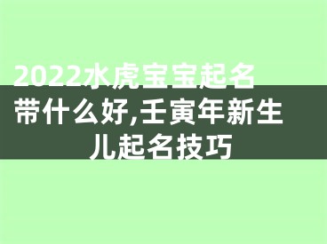 2022水虎宝宝起名带什么好,壬寅年新生儿起名技巧