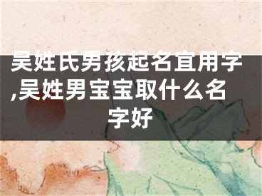 吴姓氏男孩起名宜用字,吴姓男宝宝取什么名字好