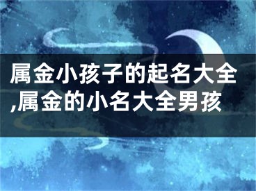 属金小孩子的起名大全,属金的小名大全男孩