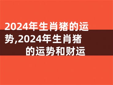 2024年生肖猪的运势,2024年生肖猪的运势和财运