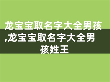 龙宝宝取名字大全男孩,龙宝宝取名字大全男孩姓王