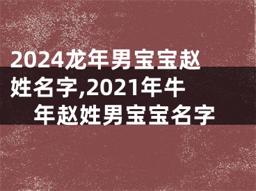 2024龙年男宝宝赵姓名字,2021年牛年赵姓男宝宝名字