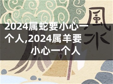 2024属蛇要小心一个人,2024属羊要小心一个人