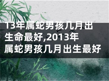 13年属蛇男孩几月出生命最好,2013年属蛇男孩几月出生最好