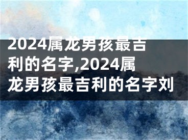 2024属龙男孩最吉利的名字,2024属龙男孩最吉利的名字刘