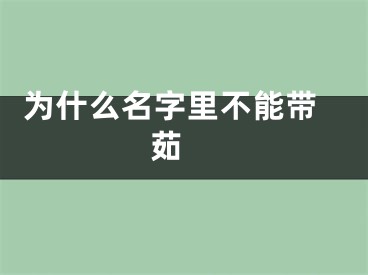  为什么名字里不能带茹 