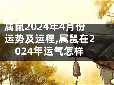 属鼠2024年4月份运势及运程,属鼠在2024年运气怎样