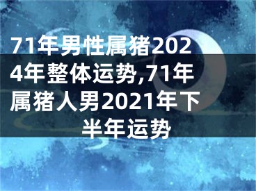 71年男性属猪2024年整体运势,71年属猪人男2021年下半年运势