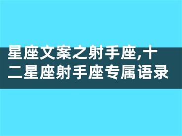 星座文案之射手座,十二星座射手座专属语录