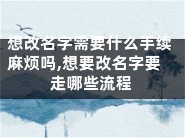 想改名字需要什么手续麻烦吗,想要改名字要走哪些流程