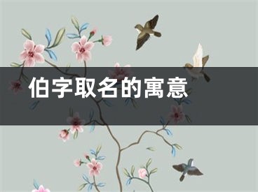  伯字取名的寓意 