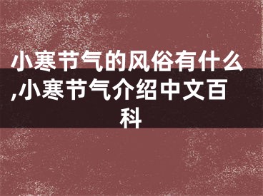 小寒节气的风俗有什么,小寒节气介绍中文百科