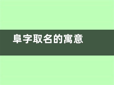  阜字取名的寓意 