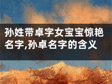 孙姓带卓字女宝宝惊艳名字,孙卓名字的含义