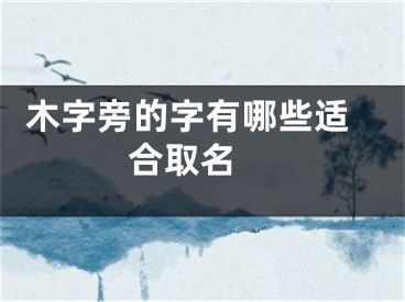  木字旁的字有哪些适合取名 