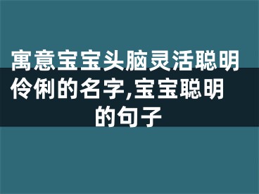 寓意宝宝头脑灵活聪明伶俐的名字,宝宝聪明的句子