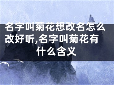 名字叫菊花想改名怎么改好听,名字叫菊花有什么含义