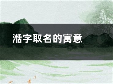  湉字取名的寓意 