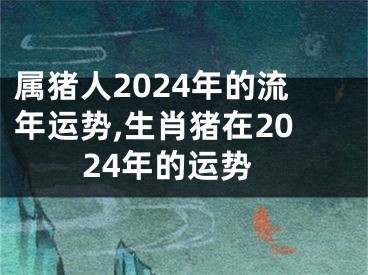 属猪人2024年的流年运势,生肖猪在2024年的运势