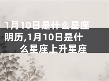 1月10日是什么星座阴历,1月10日是什么星座上升星座