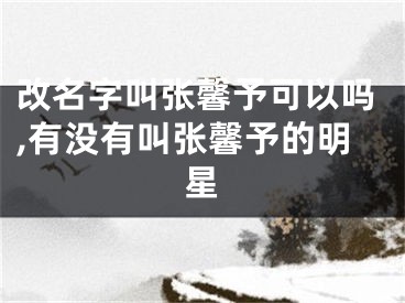 改名字叫张馨予可以吗,有没有叫张馨予的明星