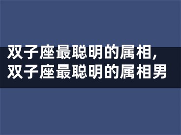 双子座最聪明的属相,双子座最聪明的属相男