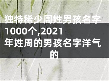 独特稀少周姓男孩名字1000个,2021年姓周的男孩名字洋气的