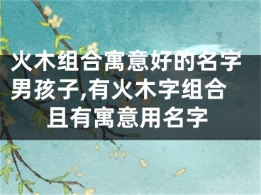 火木组合寓意好的名字男孩子,有火木字组合且有寓意用名字