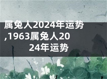 属兔人2024年运势,1963属兔人2024年运势