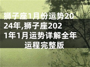 狮子座1月份运势2024年,狮子座2021年1月运势详解全年运程完整版