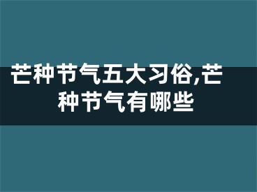 芒种节气五大习俗,芒种节气有哪些