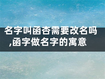 名字叫函杏需要改名吗,函字做名字的寓意