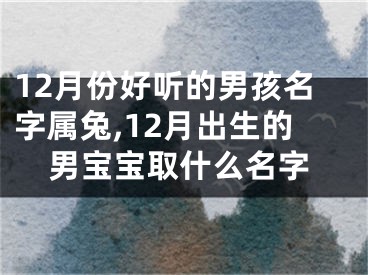 12月份好听的男孩名字属兔,12月出生的男宝宝取什么名字